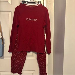 NWOT Calvin Klein Red Pajama Set